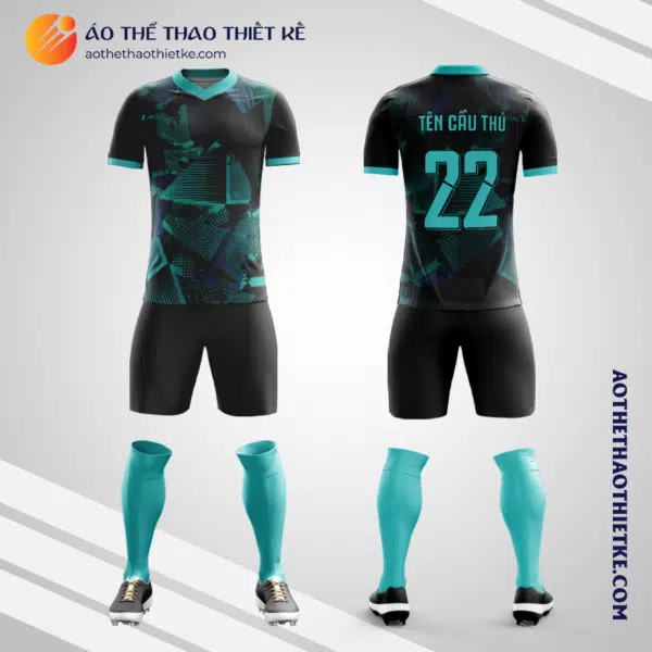 Mẫu đồ đá banh Đội tuyển Bóng đá Quốc gia Argentina 2022 màu xanh ngọc tự thiết kế V3022