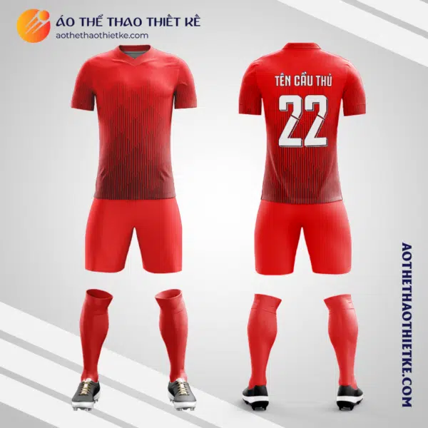 Mẫu đồng phục đội bóng sinh viên Học viện Hành chính Quốc gia màu đỏ V5185
