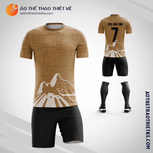 Mẫu quần áo bóng đá Câu lạc bộ Bóng đá Cusco màu nâu tự thiết kế V2870
