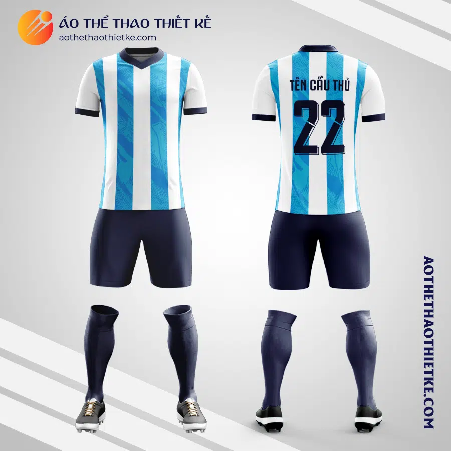Mẫu quần áo bóng đá Câu lạc bộ Racing Avellaneda LOCAL 2022 màu xanh nước biển tự thiết kế V2917