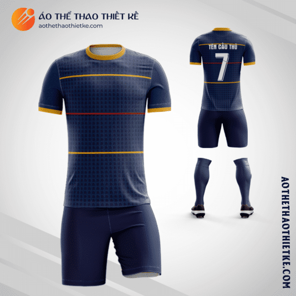 Mẫu quần áo bóng đá Câu lạc bộ bóng đá AS Roma màu xanh tím than tự thiết kế V2868