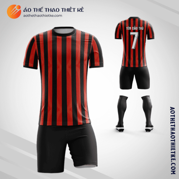 Mẫu quần áo bóng đá Câu lạc bộ bóng đá Milan màu đỏ thiết kế V3045