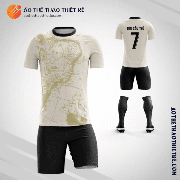 Mẫu quần áo bóng đá Câu lạc bộ bóng đá Vasco da Gama áo thứ 3 2014 màu trắng sữa thiết kế V3002