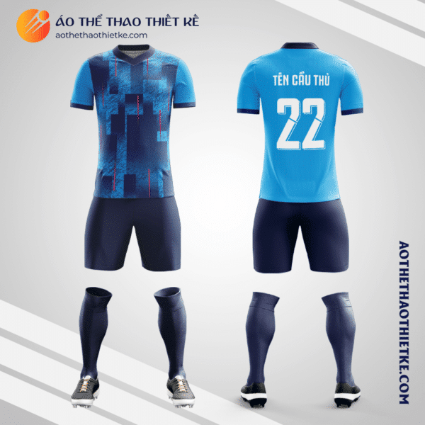 Mẫu quần áo bóng đá Đội tuyển Bóng đá Quốc gia Iceland 2021 sân nhà màu xanh tím than thiết kế V2980