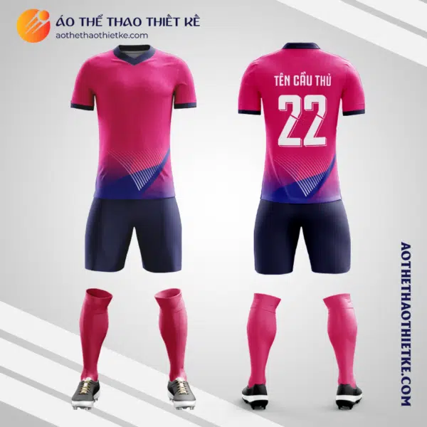 Mẫu quần áo bóng đá Sân bóng 230 quận Gò Vấp màu hồng tự thiết kế V2901