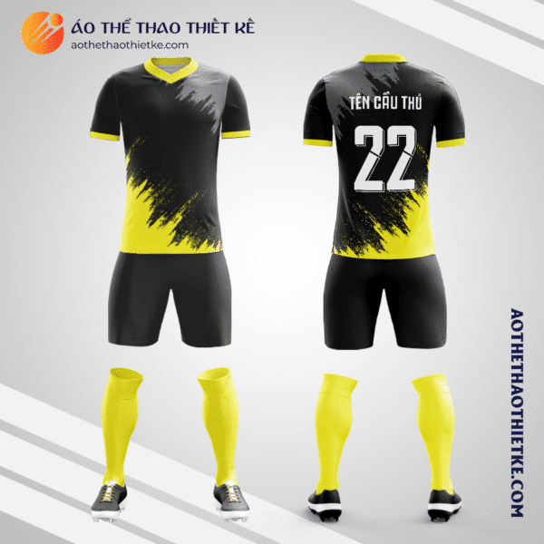 Mẫu quần áo bóng đá Sân bóng Bảo Anh màu vàng tự thiết kế V2988