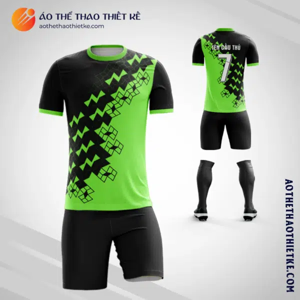 Mẫu quần áo bóng đá Sân bóng đá Hoàng Gia màu xanh lá tự thiết kế V2974