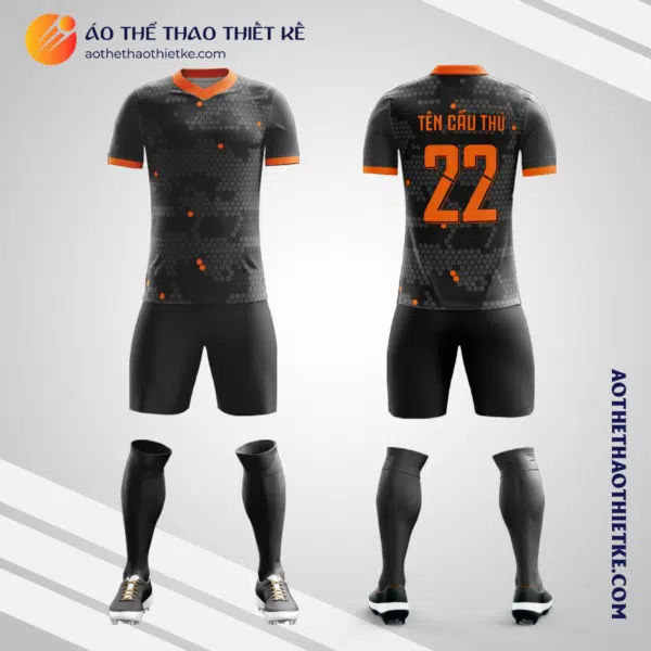 Mẫu quần áo bóng đá Sân bóng đá Thăng Long màu xám tự thiết kế V2973