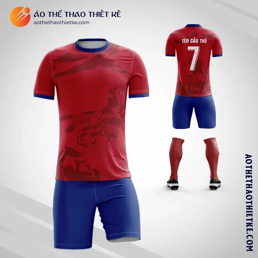 Mẫu quần áo bóng đá câu lạc bộ Texas United fc màu đỏ tự thiết kế V2863