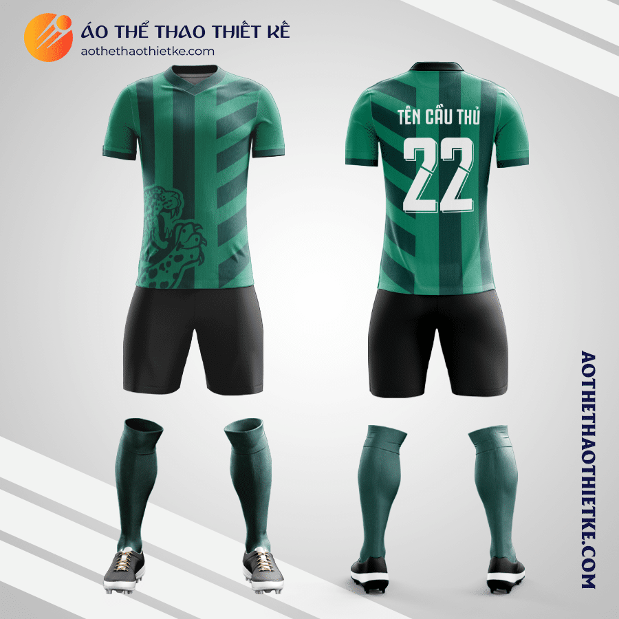 Mẫu quần áo đá banh Câu lạc bộ bóng đá Chiapas sân nhà 2015 màu xanh lá tự thiết kế V2960