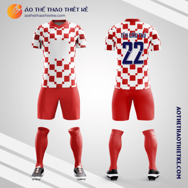 Mẫu quần áo đá banh Đội tuyển Bóng đá Quốc gia Croatia màu đỏ tự thiết kế V2933
