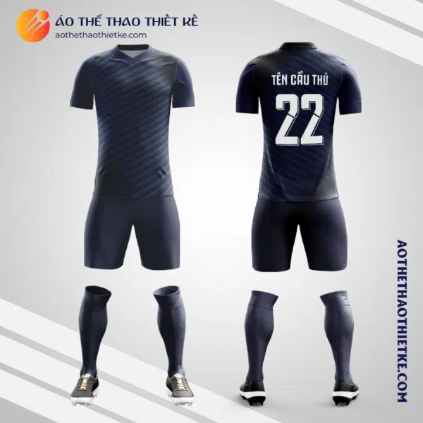 Mẫu quần áo đá banh Đội tuyển Bóng đá Quốc gia Úc 2022 màu xanh tím than tự thiết kế V2928