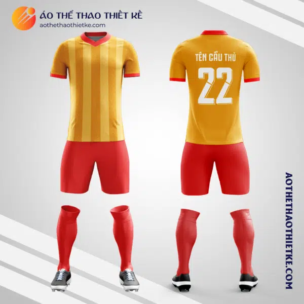 Mẫu quần áo đá banh Sân bóng CLB Bóng Đá Phương Đô màu vàng tự thiết kế V2893