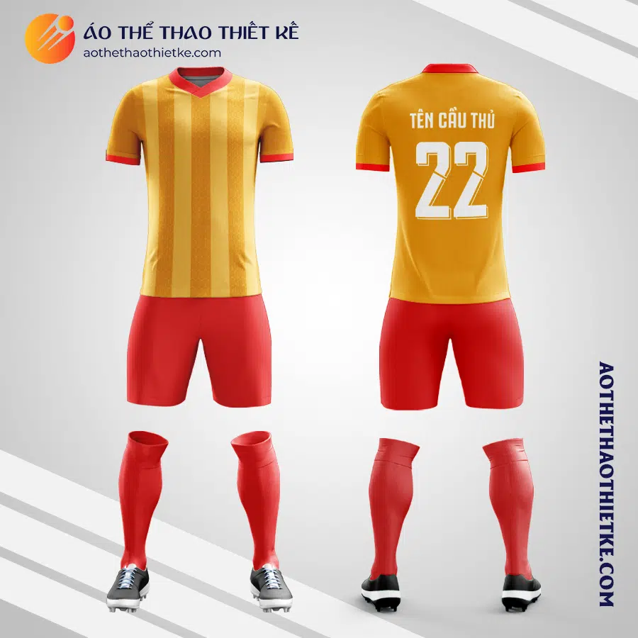 Mẫu quần áo đá banh Sân bóng CLB Bóng Đá Phương Đô màu vàng tự thiết kế V2893
