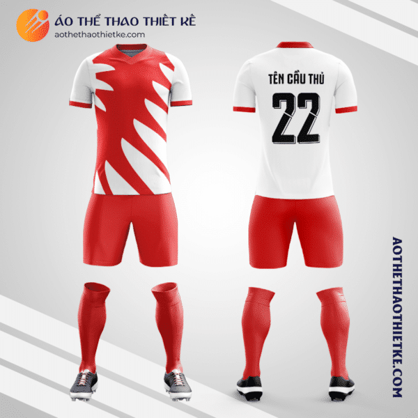 Mẫu quần áo đá banh Sân bóng Huấn Luyện May màu đỏ tự thiết kế V2962