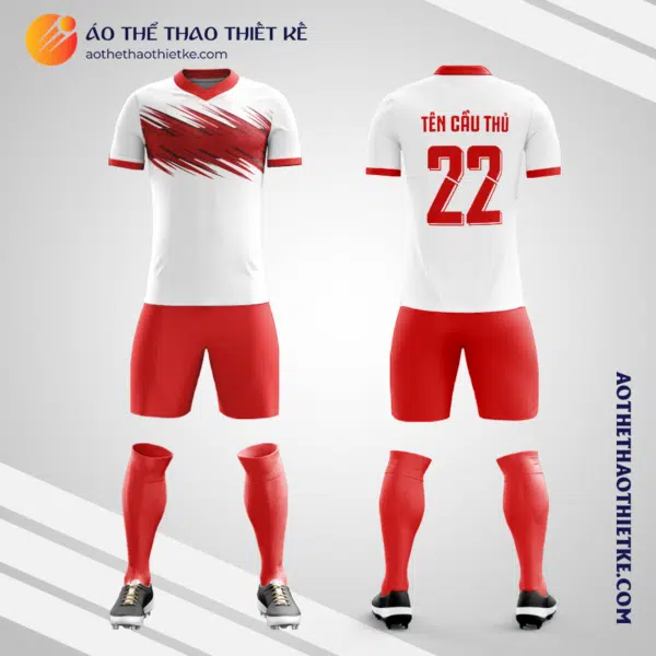 Mẫu quần áo đá banh Sân bóng đá Phúc Nhuận màu đỏ tự thiết kế V2930