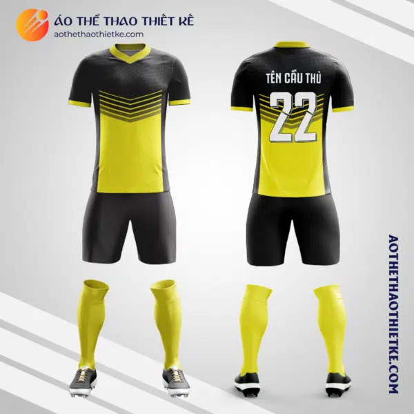 Mẫu quần áo đá banh Sân bóng tạo A41 Cộng Hòa màu vàng tự thiết kế V2950