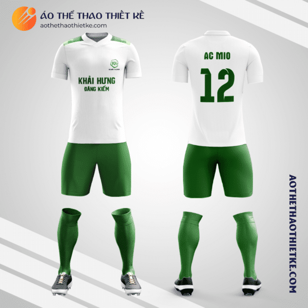 Mẫu quần áo đội bóng đá phủi Khải Hưng Đăng Kiểm màu trắng thiết kế V2964