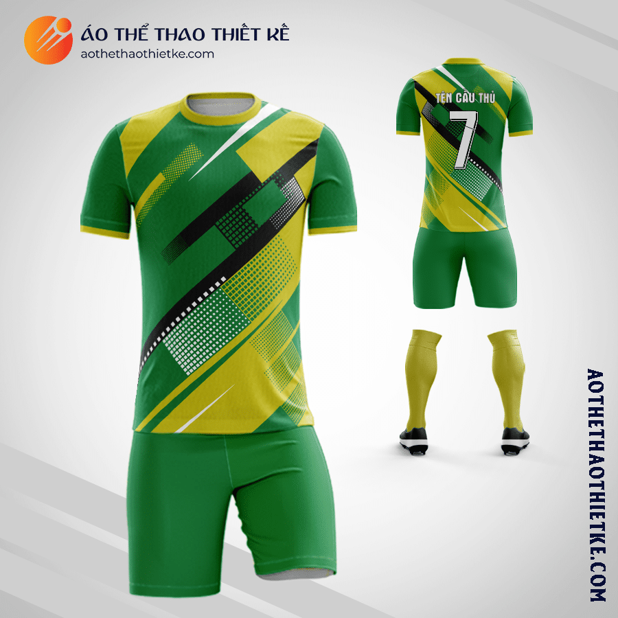 Mẫu áo bóng đá Đội tuyển Bóng đá Quốc gia Brasil màu xanh lá cây tự thiết kế V3093