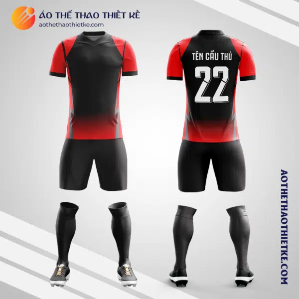 Mẫu đồng phục bóng đá học sinh Trường Phổ thông Liên cấp Newton Hà Nội màu đỏ V6006