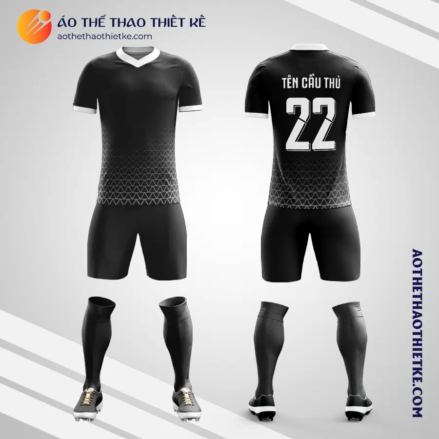 Mẫu đồng phục bóng đá học sinh Trường Quốc tế Đa cấp Anh Việt Hoàng gia (BVIS Hà Nội) Hà Nội màu đen V6018