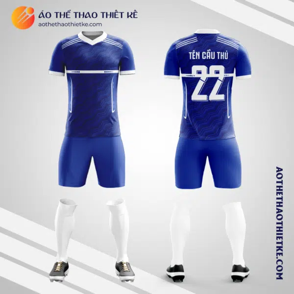 Mẫu đồng phục bóng đá học sinh Trường THPT Chuyên Đại học Sư phạm Hà Nội Hà Nội màu xanh dương V5772