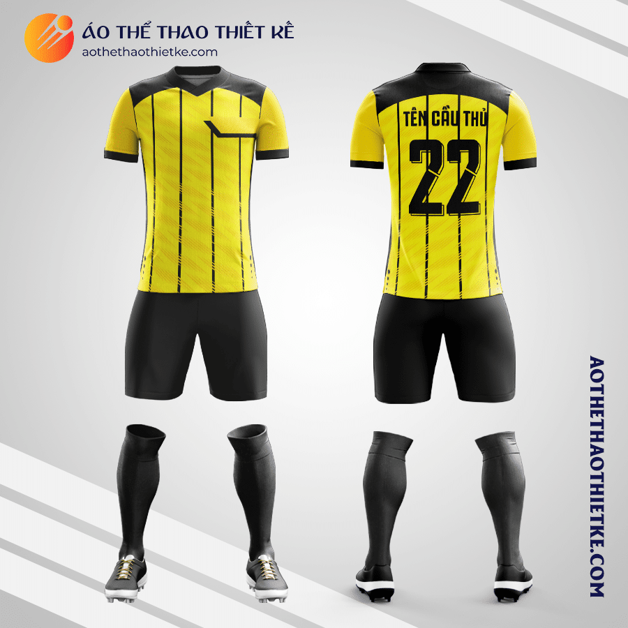 Mẫu đồng phục bóng đá học sinh Trường THPT Hà Thành Hà Nội màu vàng V5978