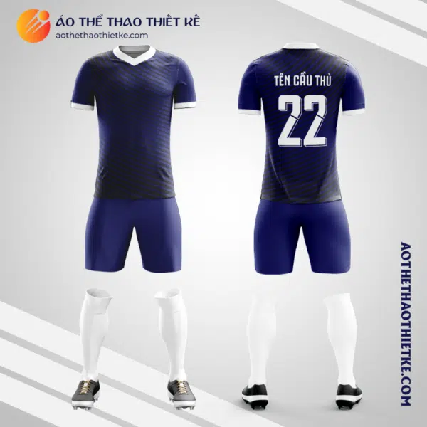 Mẫu đồng phục bóng đá học sinh Trường THPT Nguyễn Gia Thiều Hà Nội màu tím than V5816