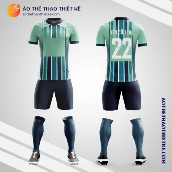 Mẫu đồng phục bóng đá học sinh Trường THPT Phú Xuyên A Hà Nội màu xanh ngọc V5883