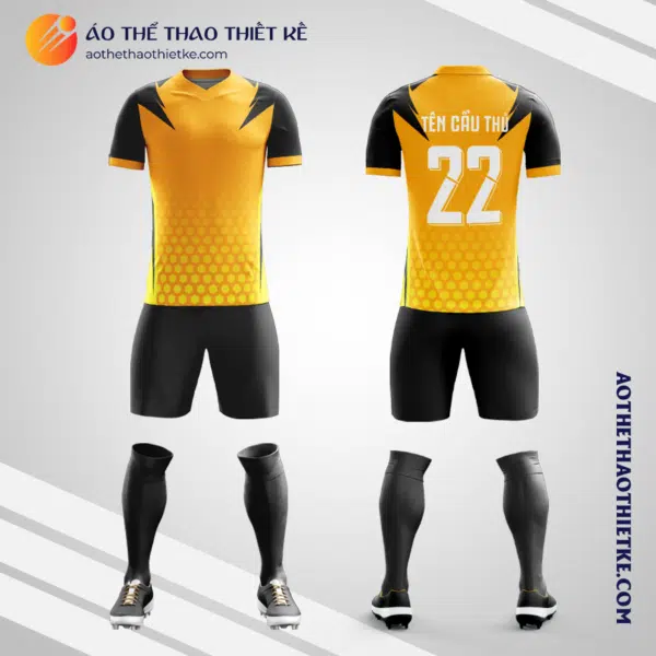 Mẫu đồng phục bóng đá học sinh Trường THPT Trần Đại Nghĩa Hà Nội màu vàng V5922