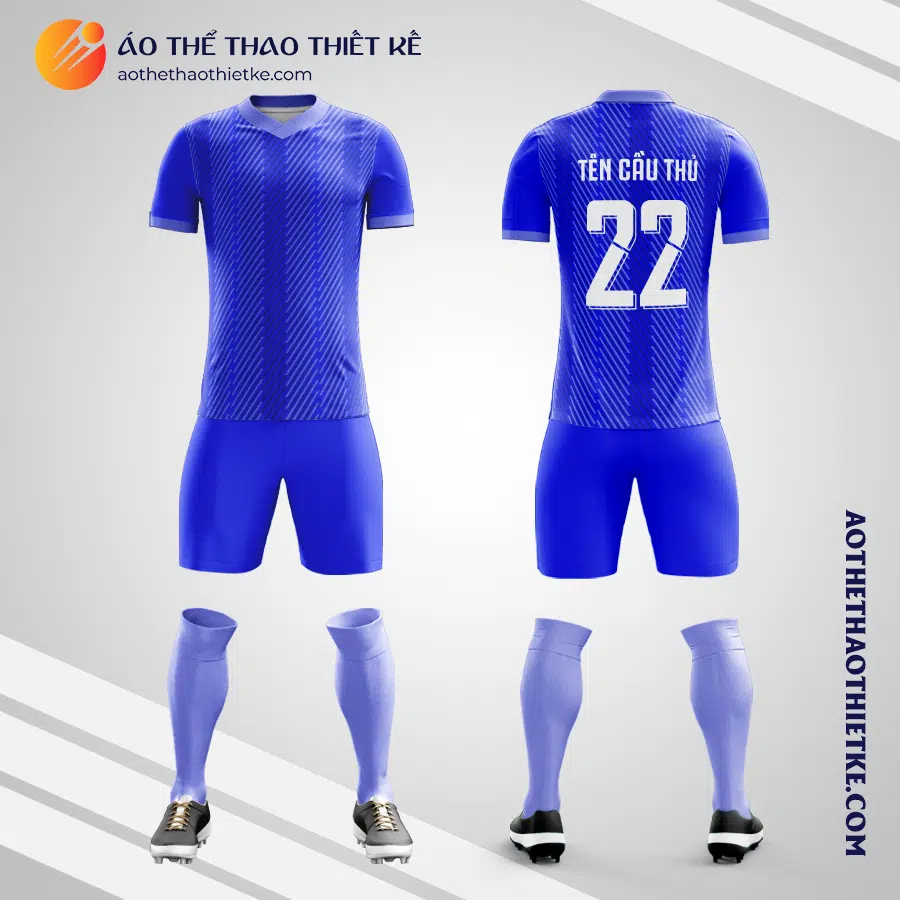 Mẫu đồng phục bóng đá sinh viên Trường Đại học Nguyễn Tất Thành màu xanh dương V5270