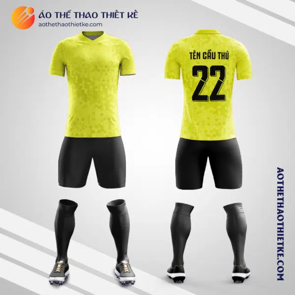 Mẫu đồng phục bóng đá sinh viên Trường Đại học Quảng Bình màu vàng V5222