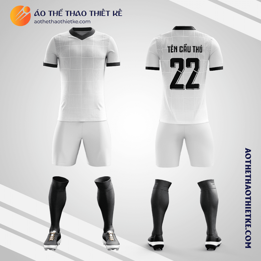 Mẫu đồng phục đá bóng học sinh Trường Phổ thông Năng khiếu Thể thao Olympic – Đại học Thể dục Thể thao TPHCM TP Hồ Chí Minh màu trắng V6041