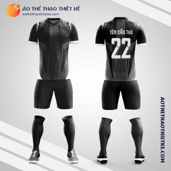Mẫu đồng phục đá bóng học sinh Trường THPT Phương Nam Hà Nội màu đen V5928