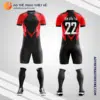 Mẫu đồng phục đá bóng học sinh Trường phổ thông liên cấp Đa Trí Tuệ (MIS) Hà Nội màu đỏ V5905