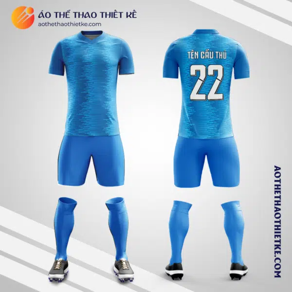 Mẫu đồng phục đá bóng sinh viên Trường Đại học Bà Rịa - Vũng Tàu màu xanh nước biển V5232