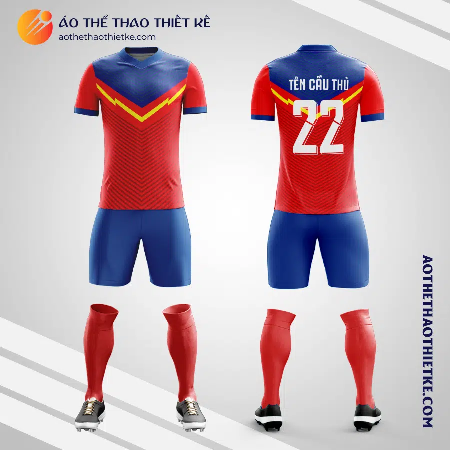 Mẫu đồng phục đội bóng học sinh Trường Phổ thông FPT Hà Nội màu đỏ V5993