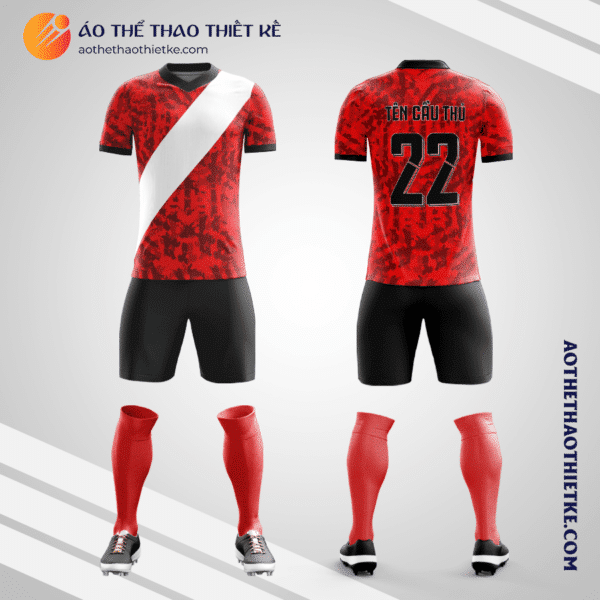 Mẫu quần áo bóng đá Câu lạc bộ Atlético River Plate màu đỏ tự thiết kế V3057