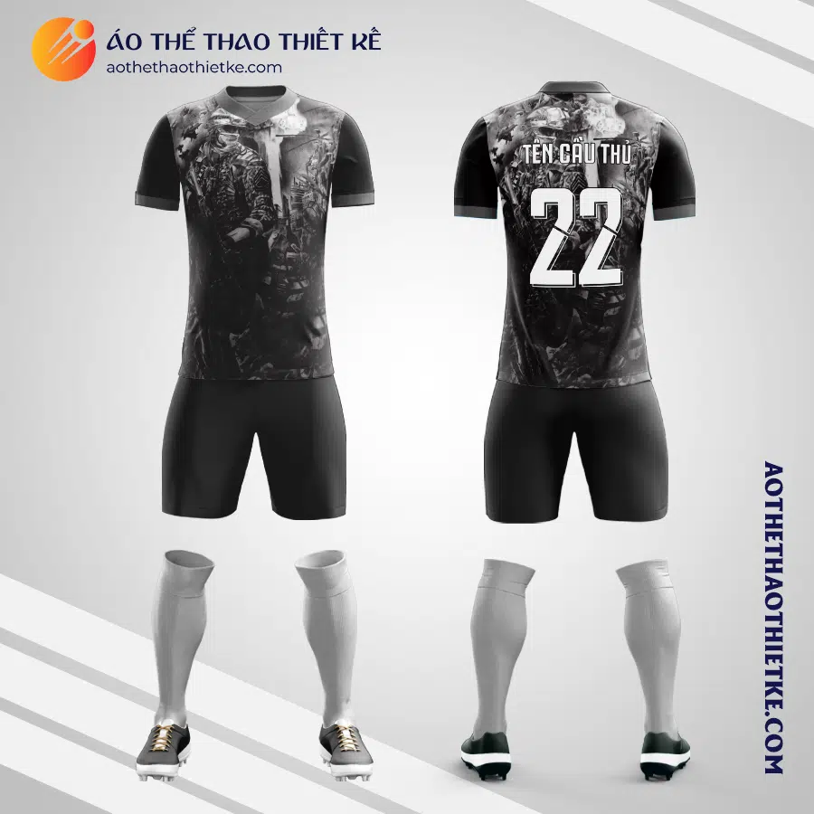 Mẫu quần áo bóng đá hình nhân vật CSGO màu đen tự thiết kế V3108