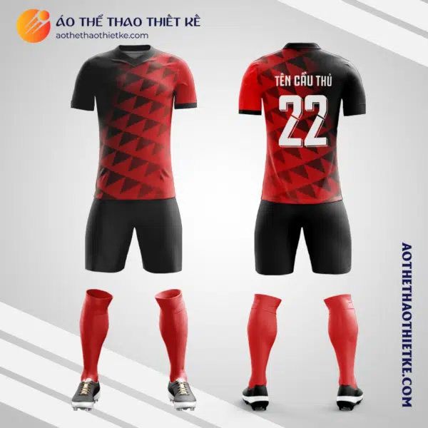 Mẫu trang phục bóng đá Sân bóng HoSaNa màu đỏ tự thiết kế V3085
