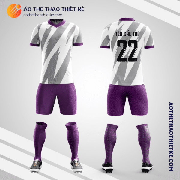 Mẫu áo bóng đá Câu lạc bộ Bóng đá Real Madrid V 2021 màu xám tự thiết kế V3142