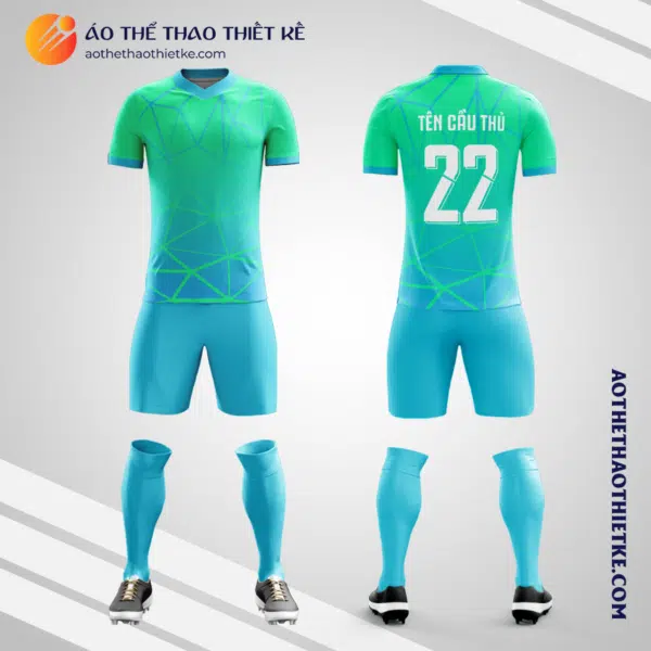 Mẫu đồng phục đá bóng học sinh Trường Tiểu học, THCS & THPT Vạn Hạnh TP Hồ Chí Minh màu xanh da trời V6179