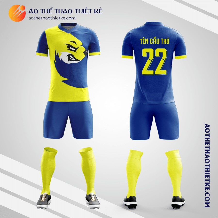 Mẫu quần áo bóng đá SocoLive màu xanh dương tự thiết kế V3170