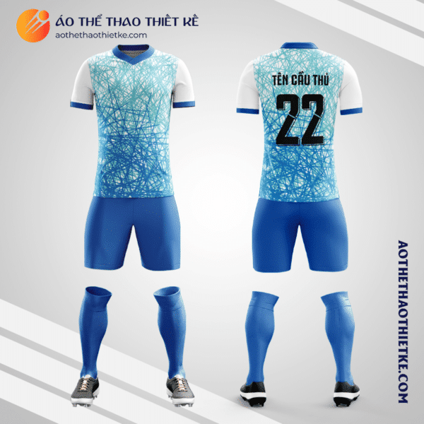 Mẫu quần áo đá banh Câu lạc bộ Racing Avellaneda 2021 màu xanh dương tự thiết kế V3157