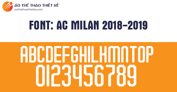 Font số áo bóng đá AC Milan 2018-2019