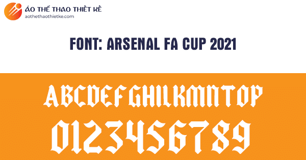 Font số áo bóng đá ARSENAL FA CUP 2021