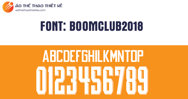Font số áo bóng đá BoomClub2018