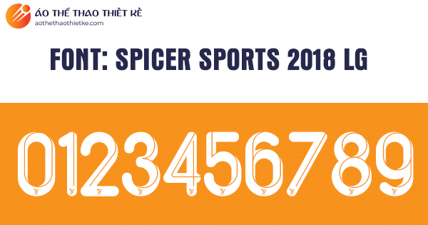 Font số áo bóng đá Spicer Sports 2018 LG