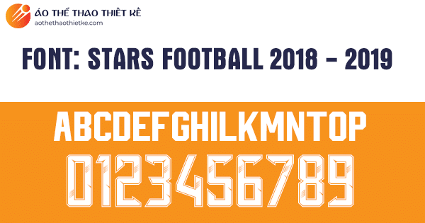 Font số áo bóng đá Stars Football 2018 - 2019