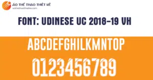 Font số áo bóng đá Udinese UC 2018-19 VH